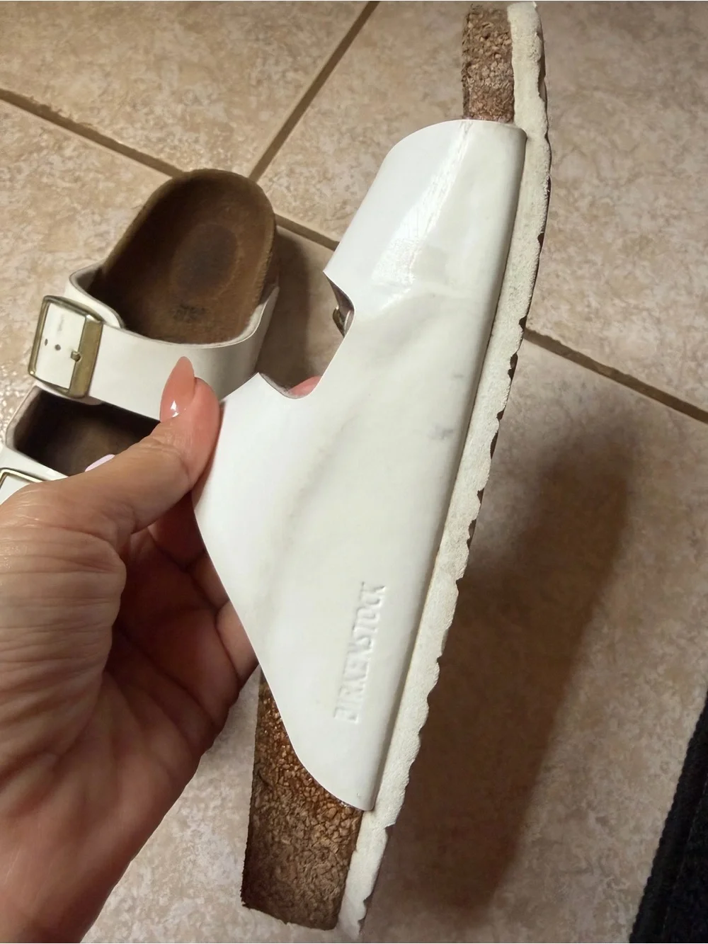 Birkenstock Kids White Double-Buckle Slide Sandals size 34